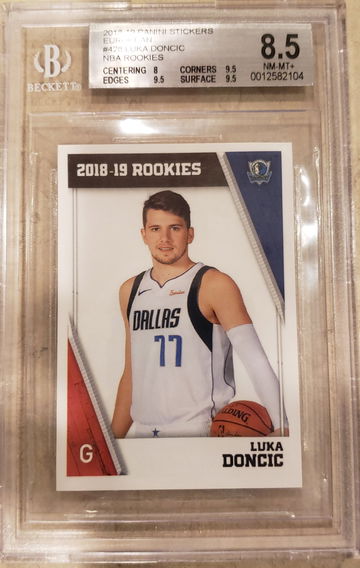 Luka Doncic RC 2018 Panini Stickers #428 European BGS 8.5 