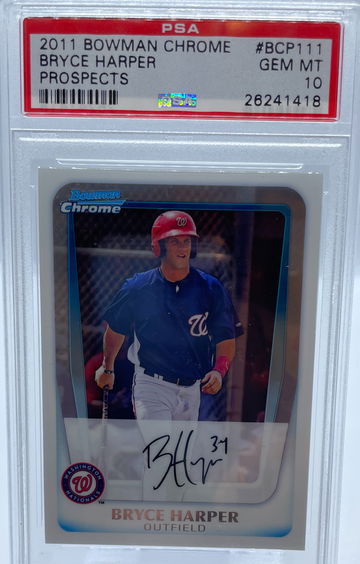 2011 Bowman Chrome Bryce Harper Prospects PSA 10 GEM MINT