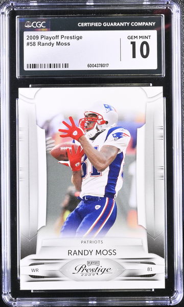 2009 PLAYOFF RANDY MOSS #58 HOF CGC 10