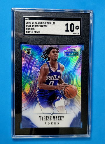 2020-21 Chronicles Honors Basketball Tyrese Maxey Silver Prizm #598 SGC 10 GM