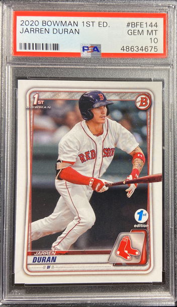 2020 Bowman Jarren Duran PSA 10 #BFE144