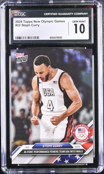 2024 TOPPS NOW OLYMPIC GAMES STEPH CURRY #22 CGC 10