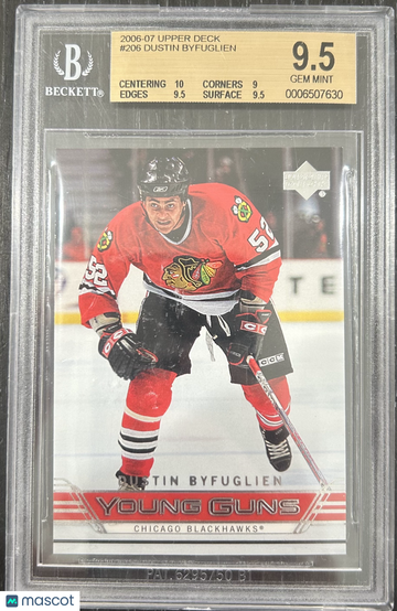 2006 Upper Deck Dustin Byfuglien #206 BGS 9.5