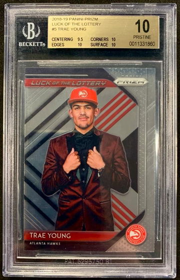 BGS 10 POP 2 Trae Young ROOKIE RC 2018-19 Panini Prizm Luck of Lottery #5 - DHL Express Air 5-6 Days with Tracking