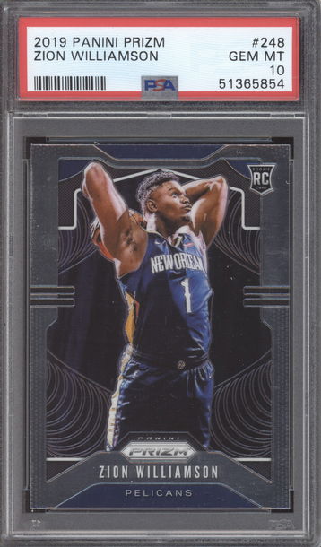 2019 Panini Prizm 248 Zion Williamson Base RC Rookie PSA 10 GEM MINT