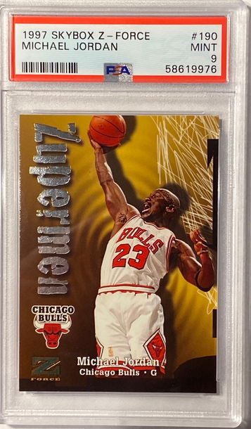 Michael Jordan 1997 SkyBox Z Force Zuperman #190  PSA 9 Bulls MINT