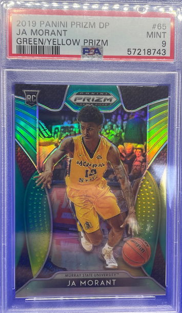 2019 Panini Prizm Draft Ja Morant Rookie Green Yellow Prizm /249 PSA 9 Mint SP