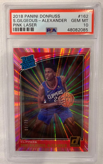 2018 Shai Gilgeous-Alexander Panini Donruss Pink Laser /79 PSA 10 RC Rookie