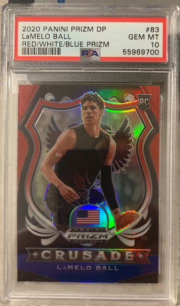 2020 Panini Prizm DP Crusade LaMelo Ball RWB Prizm PSA 10