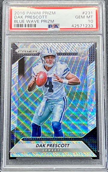 2016 Dak Prescott Panini Blue Wave Prizm #231 PSA 10 GEM MINT Rookie Card RC Dallas Cowboys