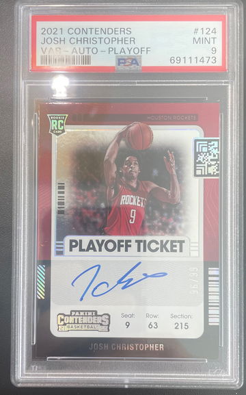 2021 Panini Contenders Josh Christopher Ticket Rookie Auto /99  PSA 9