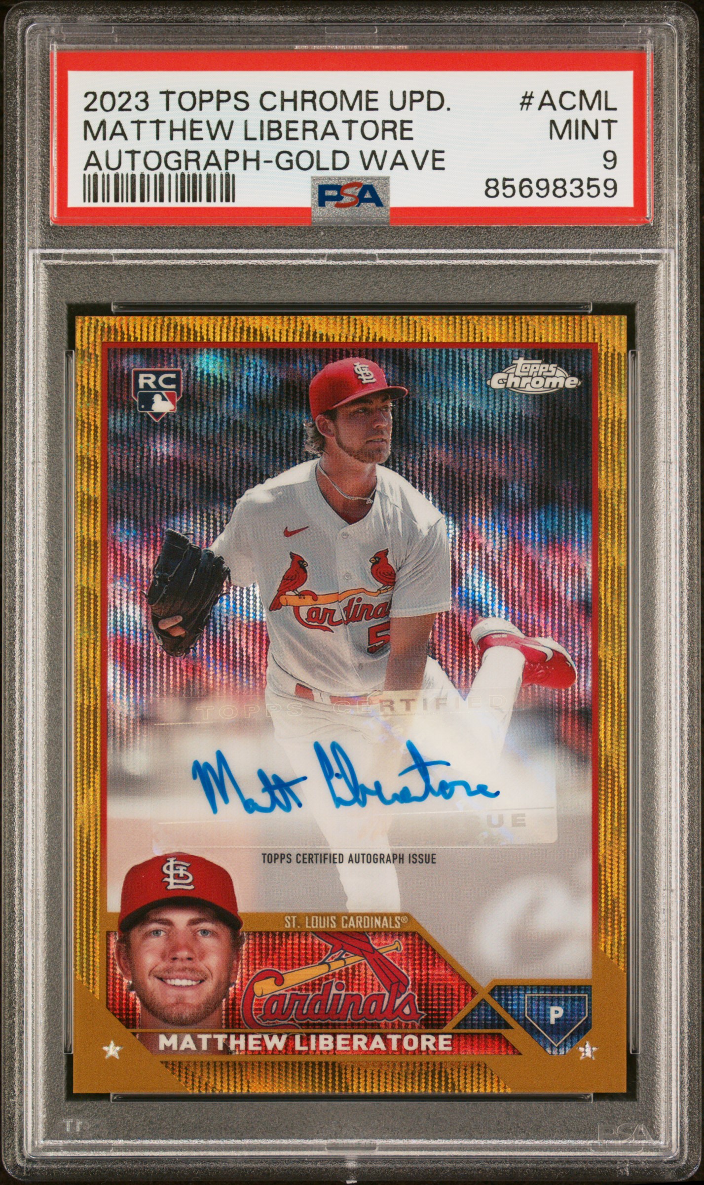 2023 Topps Chrome Update Autograph Matthew Liberatore #ACML PSA 9