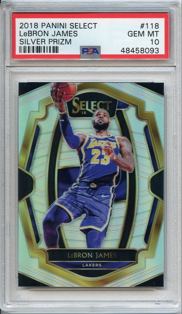 Lebron James Select 2018 Premier Prizm Silver PSA 10 NEP