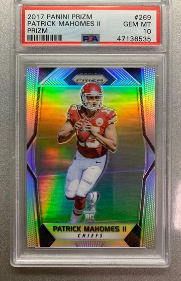 PATRICK MAHOMES 2017 SILVER PRIZM ROOKIE PSA 10 GEM MINT 