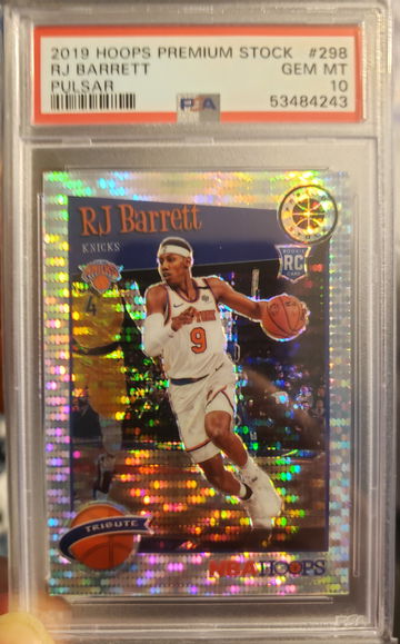 RJ Barrett RC 2019-20 Hoops Premium Stock #298 Pulsar Prizm PSA 10 💎