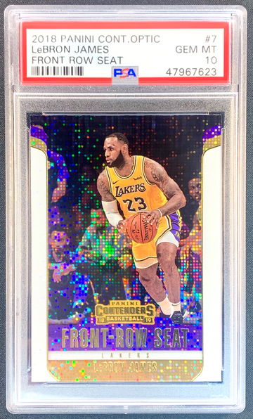 (MISLABELED OPTIC) 2018-2019 Lebron James Contenders Front Row Seat #7 Gem Mint 10