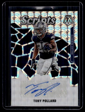2020 Panini Mosaic Scripts Tony Pollard #S25 Auto