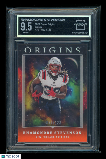 2023 Panini Origins Orange Rhamondre Stevenson #76 /125 Arena Club 9.5