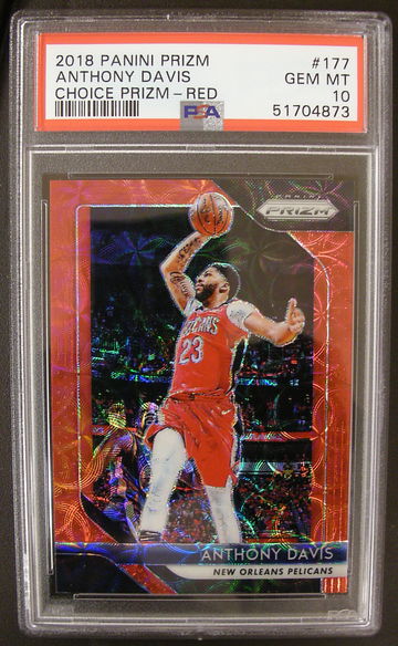 Anthony Davis 2018 Prizm #177 Choice Red /88 PSA 10 Pop 4