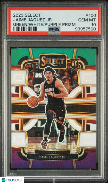 2023 Panini Select Jaime Jaquez JR. #100 Green White Purple Prizm PSA 10