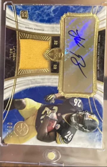 2013 Topps Supreme Relics Blue 9/25 Le'Veon Bell #SAR-LB RPA Rookie Patch Auto