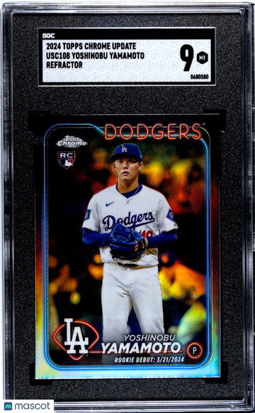 2024 Topps Chrome Update Yoshinobu Yamamoto #USC108 Refractor SGC 9