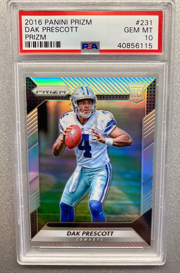 DAK PRESCOTT 2016 SILVER PRIZM ROOKIE PSA 10 GEM MINT 