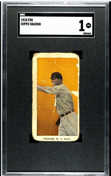 1910 E98 Set of 30 27b Hippo Vaughn {Orange back} New York NL SGC