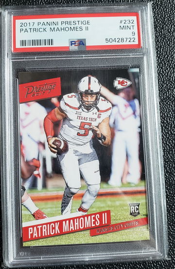 2017 Panini Prestige Patrick mahomes 232 PSA 9