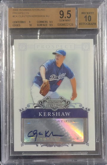 2006 Bowman Sterling Prospects Clayton Kershaw Auto BGS 9.5