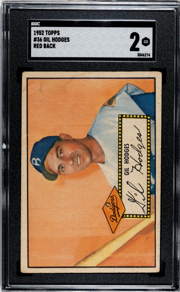 1952 Topps Gil Hodges #36 SGC 2 GD NICE CENTERING!