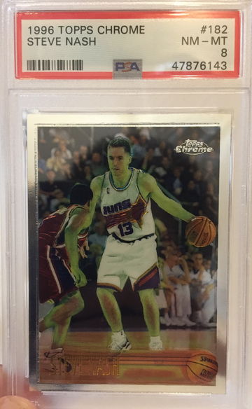 1996 Topps Chrome Steve Nash Rookie PSA 8