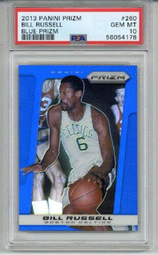2013 PANINI PRIZM BLUE PRIZM #260 BILL RUSSELL CARD CELTICS PSA 10 LOW POP