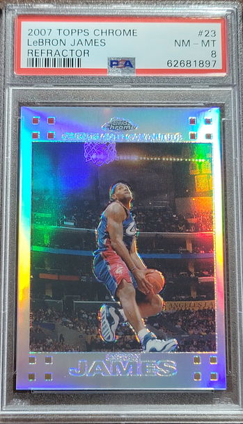 2007 Topps Chrome Refractor LeBron James PSA 8 