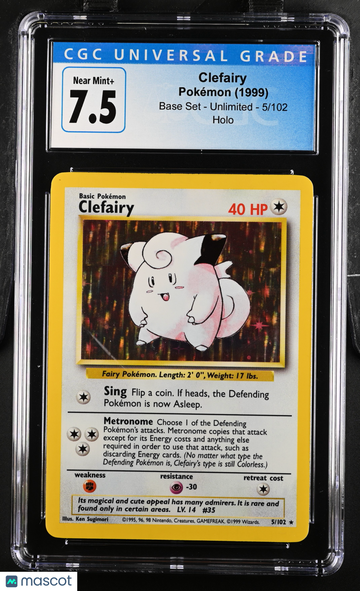 Base Set Clefairy Holo CGC 7.5 #5/102