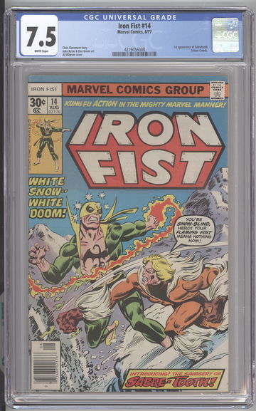 Iron Fist (1st Sabertooth) #14 CGC 7.5 Very Fine-