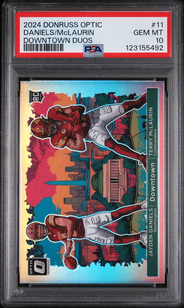 2024 Donruss Optic Downtown Duo Jayden Daniels/Terry Mclaurin #11 PSA 10