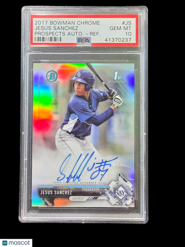 2017 Bowman Chrome Prospect Autographs Jesus Sanchez #JS Refractor PSA 10