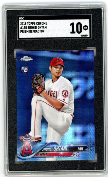 Shohei Ohtani 2018 Topps Chrome Prism Refractor Rookie RC SGC 10 Gem Angels #150