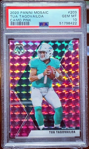 2020 Mosaic Tua Tagovailoa Camo Pink PSA 10
