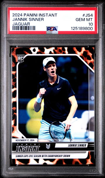 2024 PANINI INSTANT TENNIS JANNIK SINNER JAGUAR #JS4 RC ROOKIE PSA 10