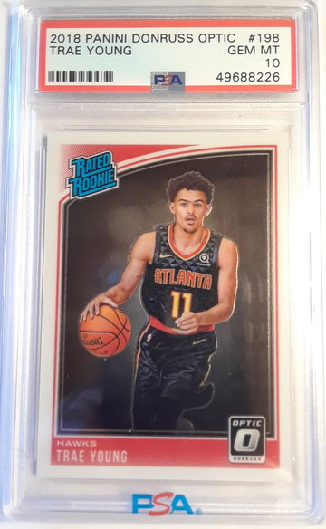 Trae Young 2018-19 Donruss Optic Rated Rookie PSA 10 Gem Mint #198