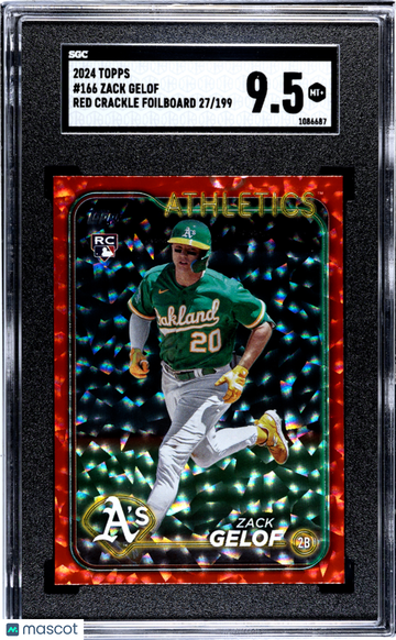 2024 Topps Zack Gelof #166 Red Crackle Foilboard SGC 9.5