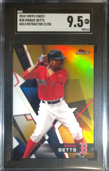 2018 Topps Finest Gold Refractor Mookie Betts SGC 9.5