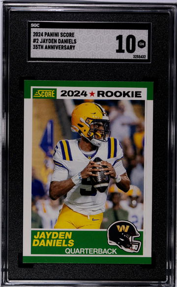 2024 Panini Score #2 Jayden Daniels 35th Anniversary SGC 10