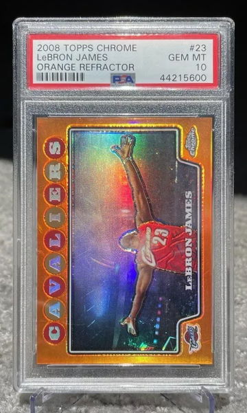 2008 Topps Chrome Orange refractor lebron James psa 10 