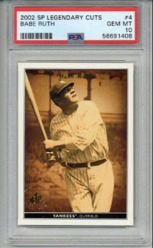 2002 UPPER DECK SP LEGENDARY CUTS BABE RUTH CARD NEW YORK YANKEES PSA 10 LOW POP