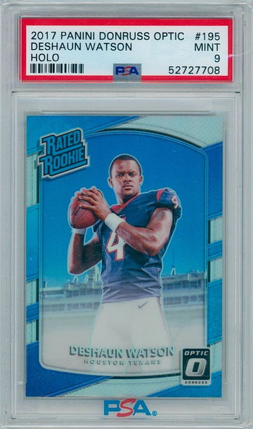 2017 Donruss Optic #195 Deshaun Watson Rated Rookie Holo (PSA 9)