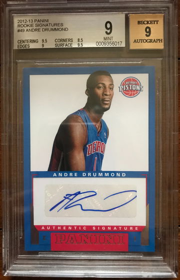 2012-13 Panini Andre Drummond Rookie Signatures Auto BGS 9 Mint