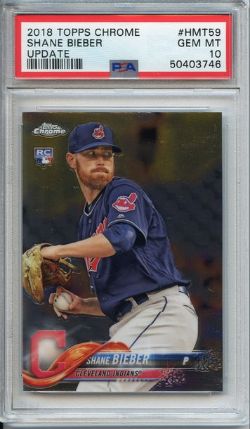 Shane Bieber Topps Chrome Update Rookie PSA 10 NEP 746